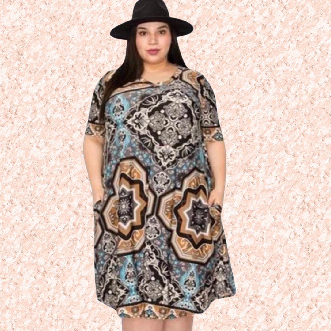 Vestido Estampado Plus.