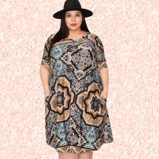 Vestido Estampado Plus.