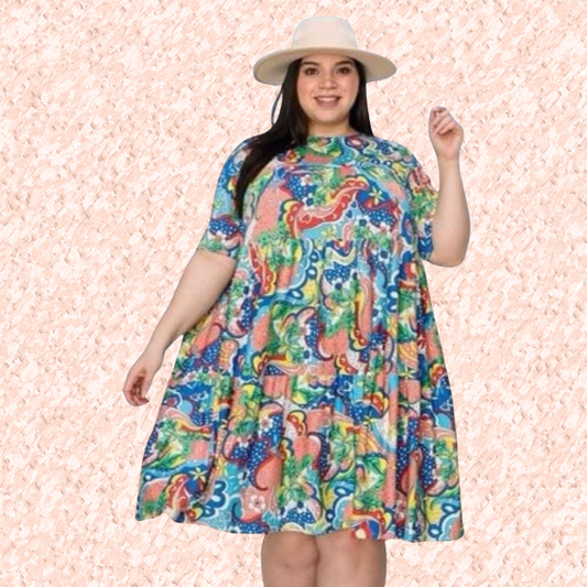Vestido Estampado Plus.
